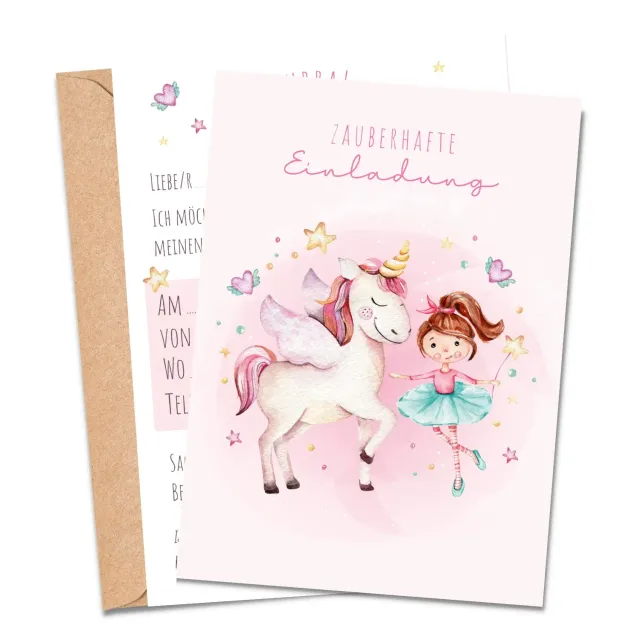 MeinBaby123 Prinzessin Einladungskarten 10er Set mit Umschlägen