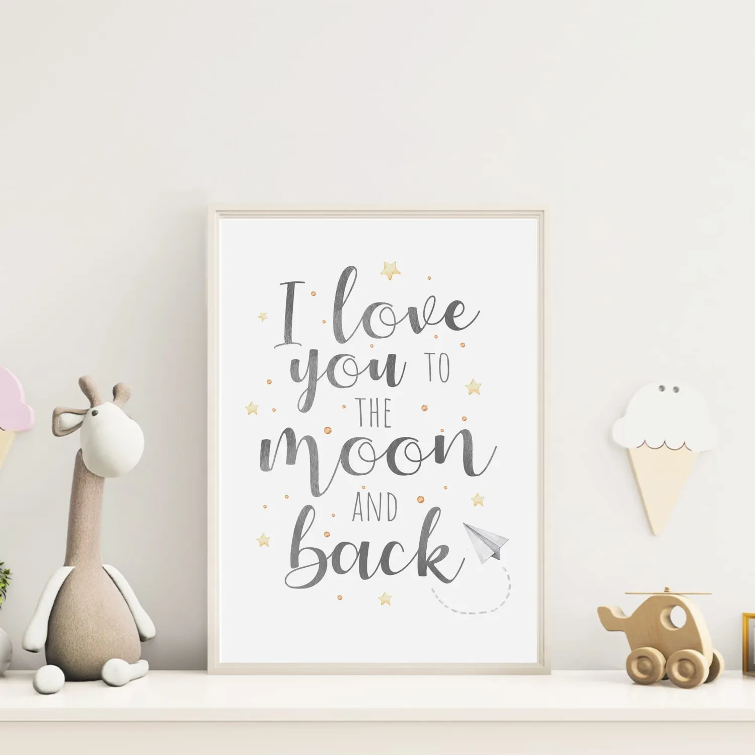 MeinBaby123 Bär Sterne Kinderzimmer Poster 6er Set A4 A5 Boho