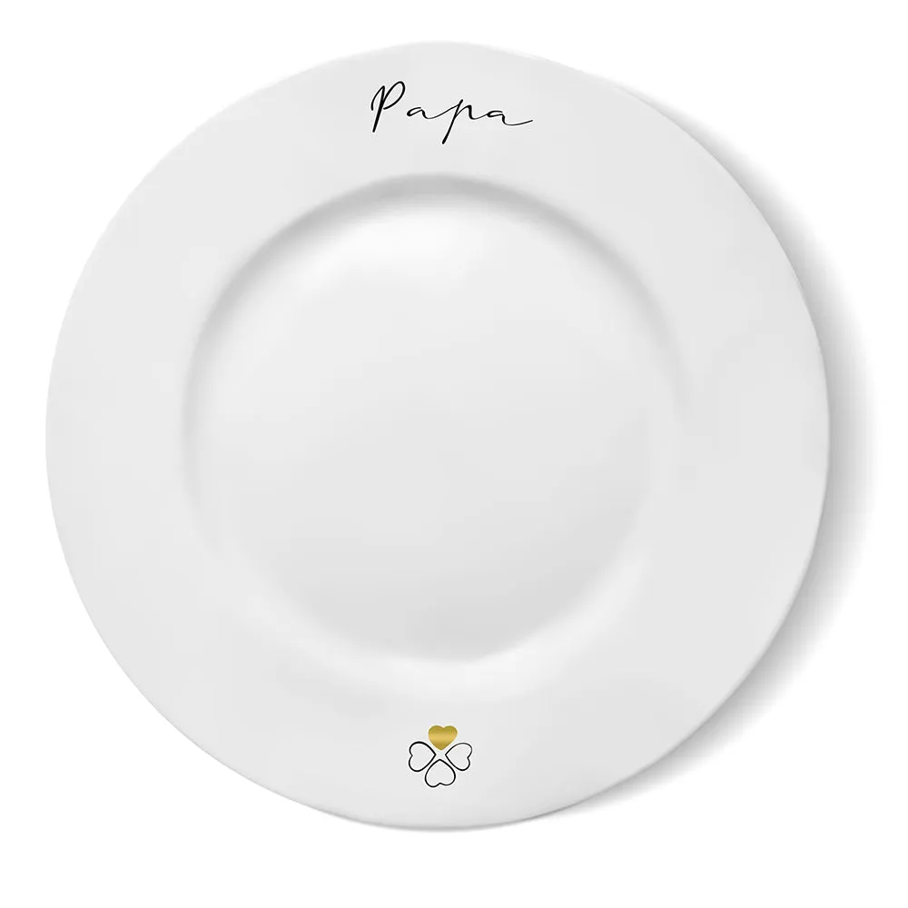 MINTKIND Papa Teller Porzellan Echtgold Frühstücksteller
