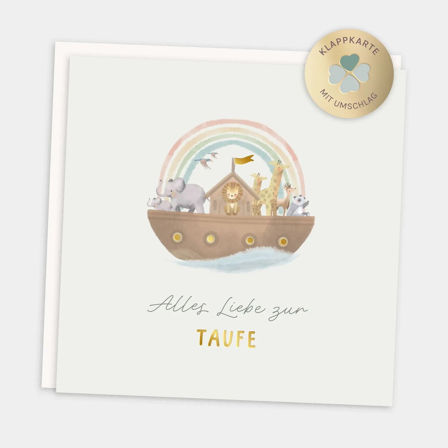 MINTKIND Glückwunschkarte zur Taufe Kreuz mit Umschlag