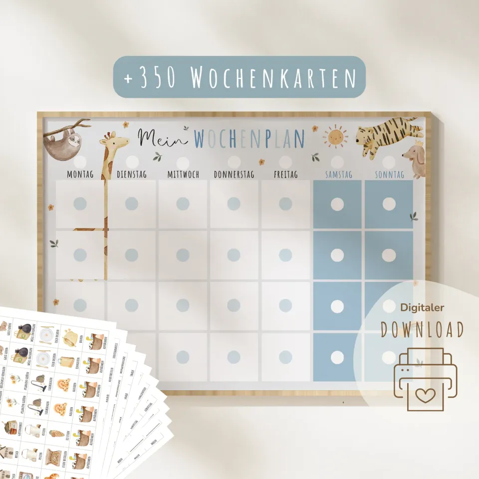 MeinBaby123 Wochenplan Kinder Boho Planer zum Ausdrucken
