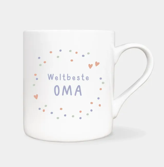 MINTKIND Konfetti Tasse weltbeste Oma Becher 330ml