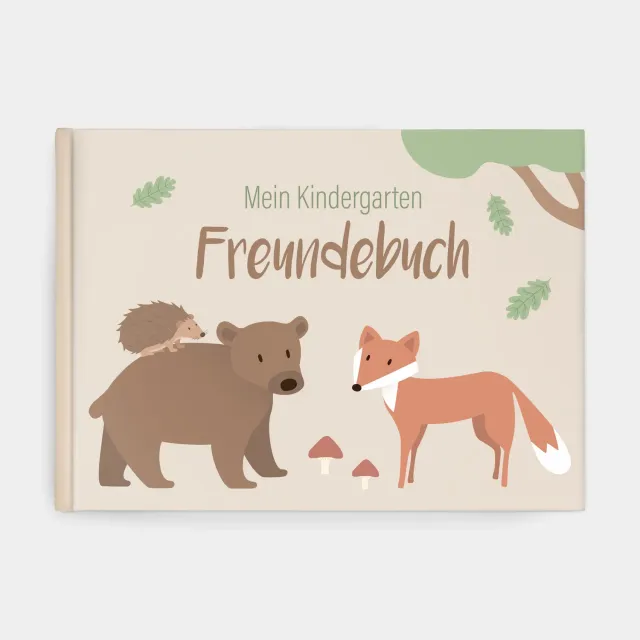 MINTKIND Kindergarten Freundebuch Waldtiere Bär DIN A5