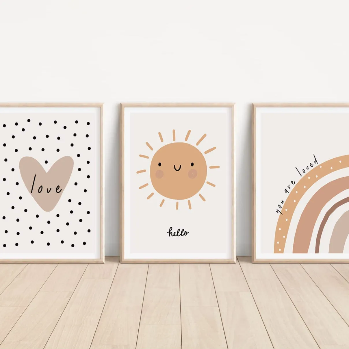MeinBaby123 Kinderzimmerposter Sonne & Herz 3er Set A4