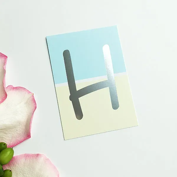 MINTKIND Mini-Kärtchen H Karte Silber-Pastell DIN A7
