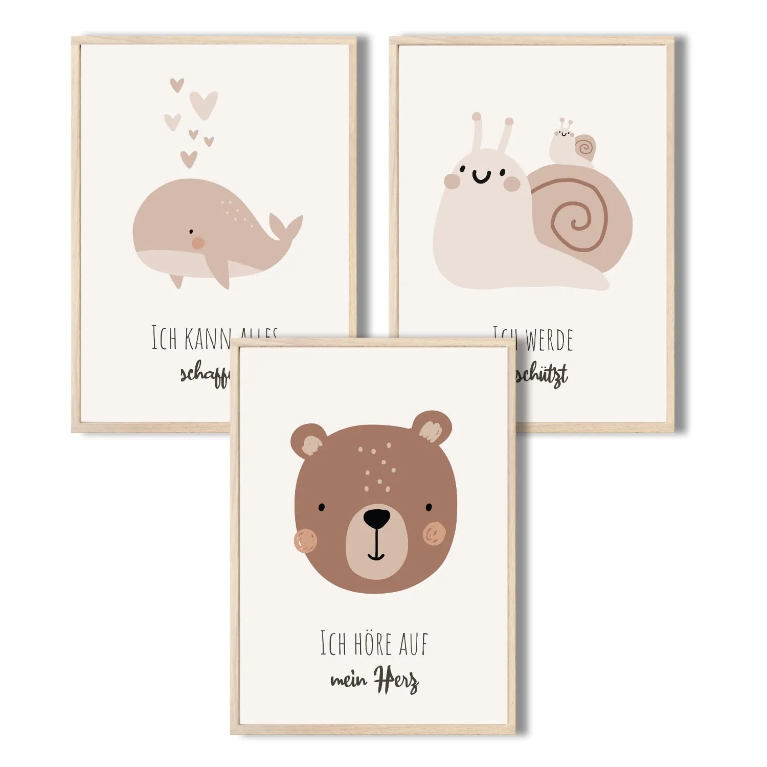 MeinBaby123 Affirmations Poster 3er Set A4 Tiermotiv