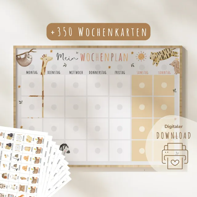 MeinBaby123 Wochenplan Montessori Boho PDF Kinder Ausdruck