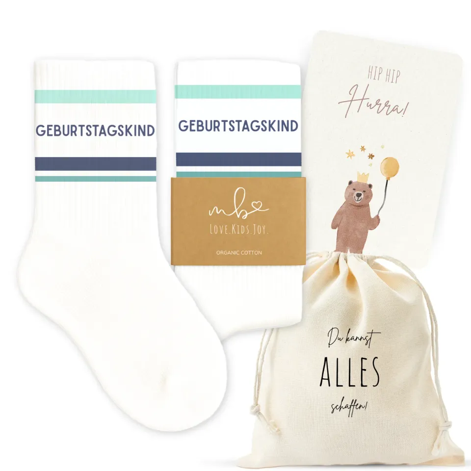 MeinBaby123 Geburtstagskind Socken Blau Baumwolle 1 Paar