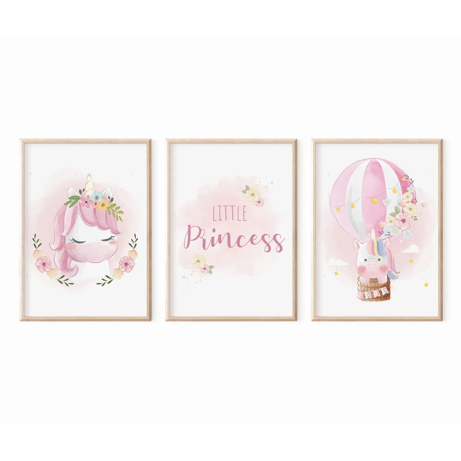 MeinBaby123 Einhorn Poster 3er Set A4 für Mädchen