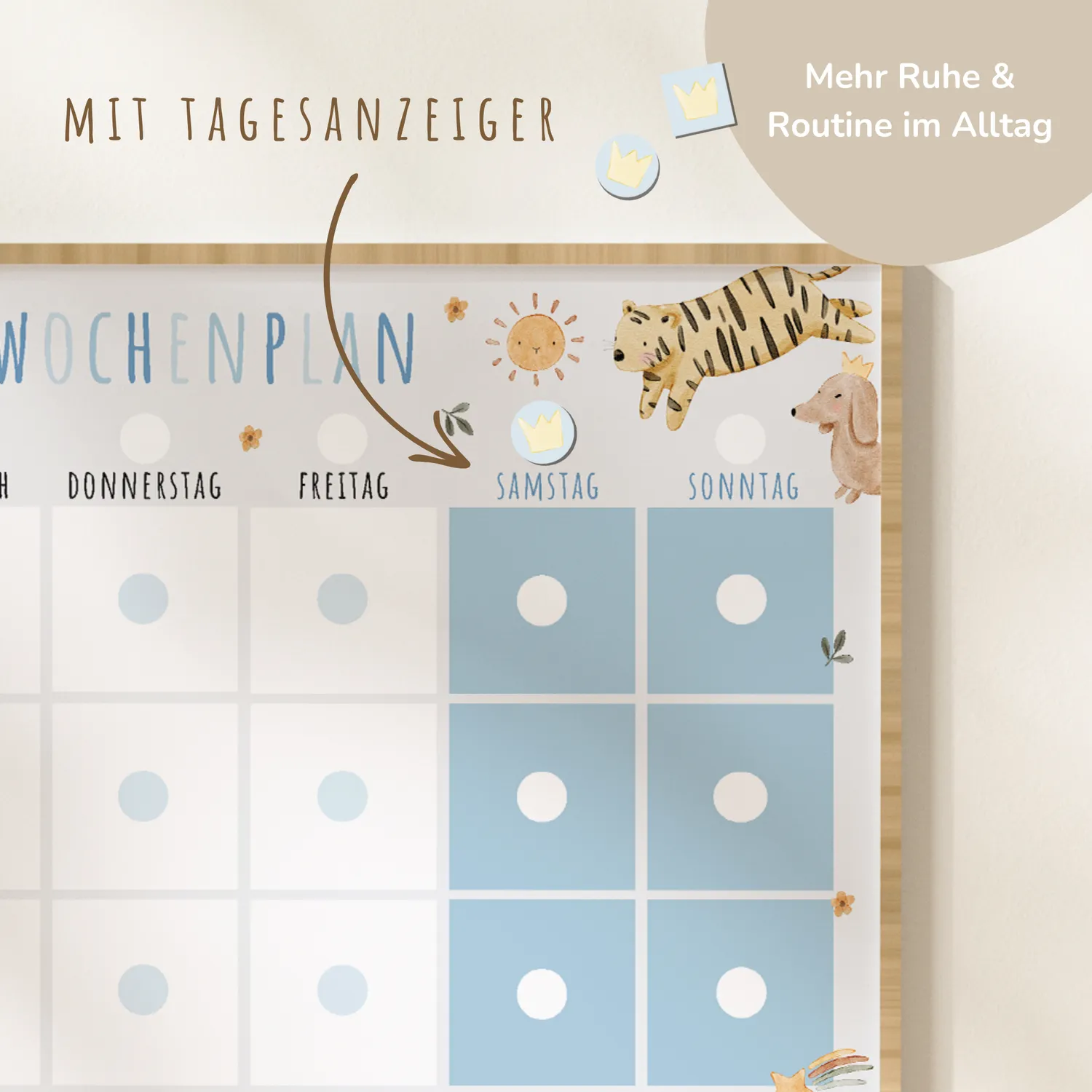 MeinBaby123 Wochenplan Kinder Boho Planer zum Ausdrucken