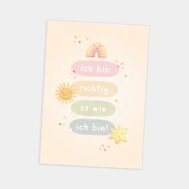 MINTKIND Schulkind Affirmationsspruch Postkarte A6 Mut
