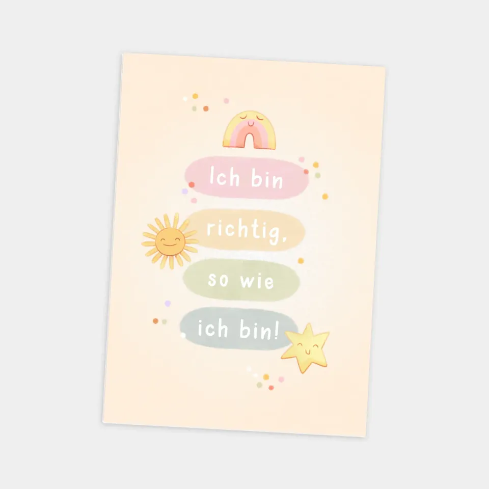 MINTKIND Schulkind Affirmationsspruch Postkarte A6 Mut