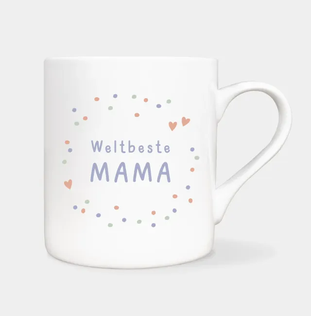 MINTKIND Weltbeste Mama Tasse Konfetti Porzellan 330 ml