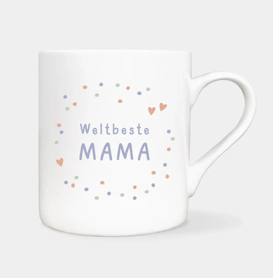MINTKIND Weltbeste Mama Tasse Konfetti Porzellan 330 ml