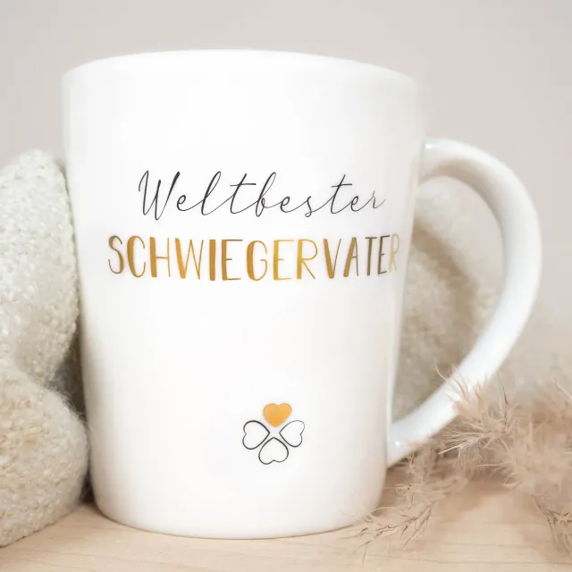MINTKIND Becher Weltbester Schwiegervater Porzellan 250ml