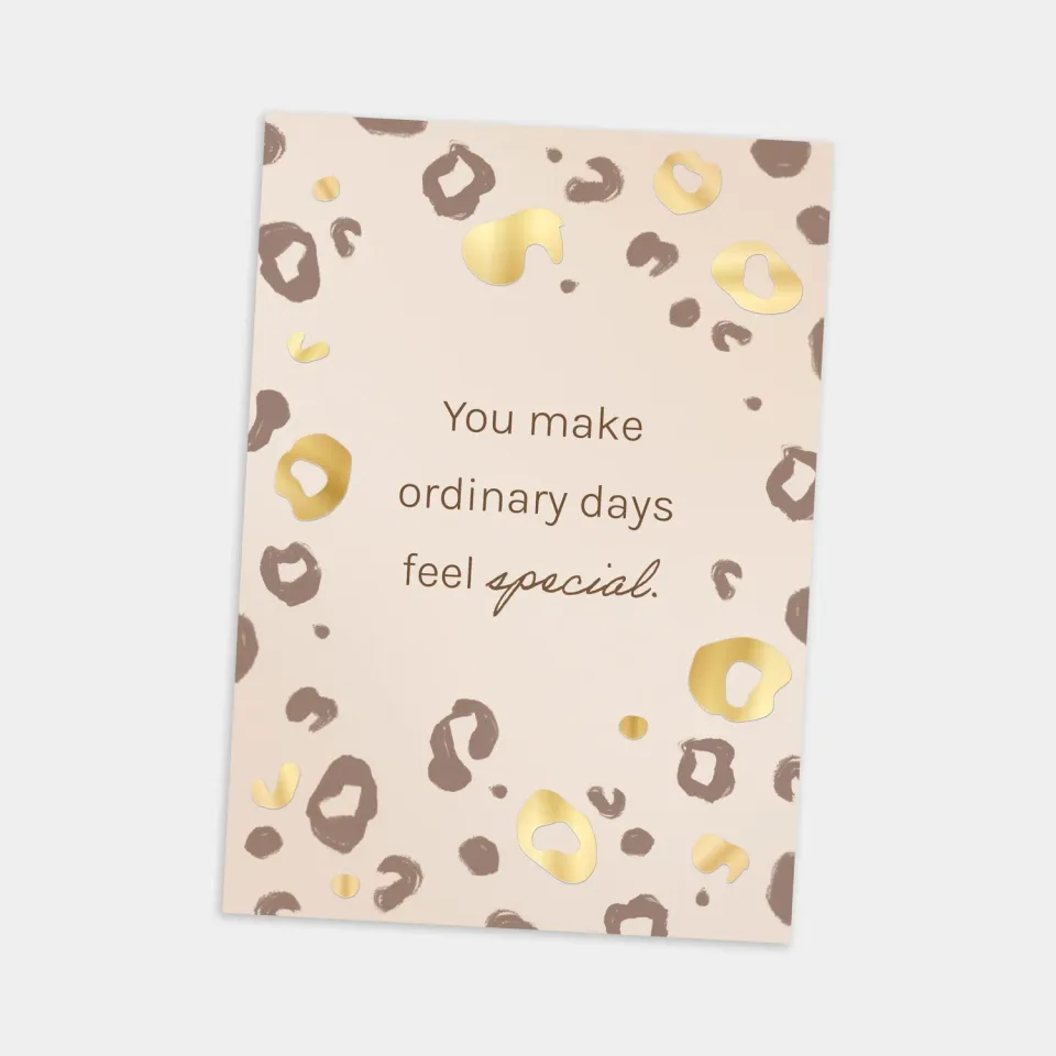 MINTKIND You make ordinary days Postkarte Leo Goldfolie DIN A6