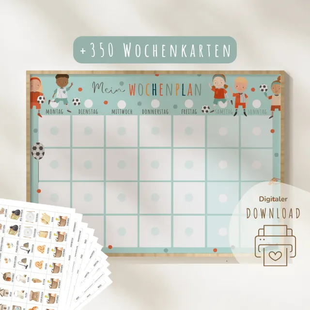 MeinBaby123 Wochenplan Fußball Stundenplan PDF zum Ausdrucken