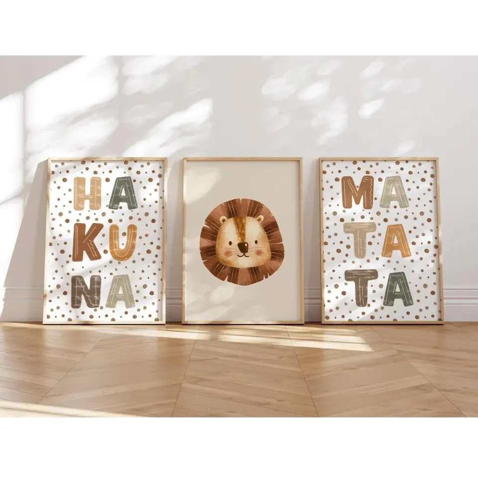 MeinBaby123 Hakuna Matata Poster 3er Set A4 Boho