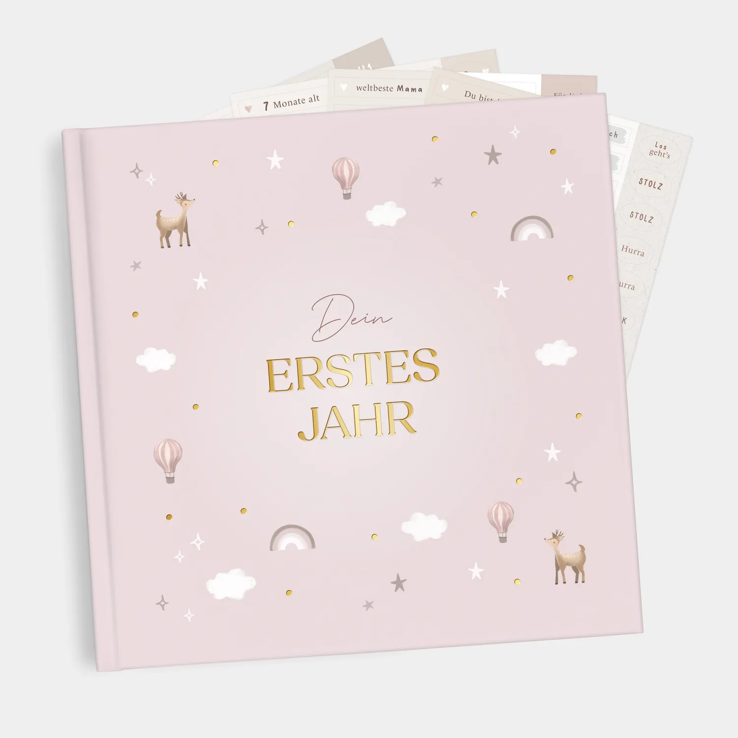 MINTKIND Dein erstes Jahr Babytagebuch Beige 164 Sticker