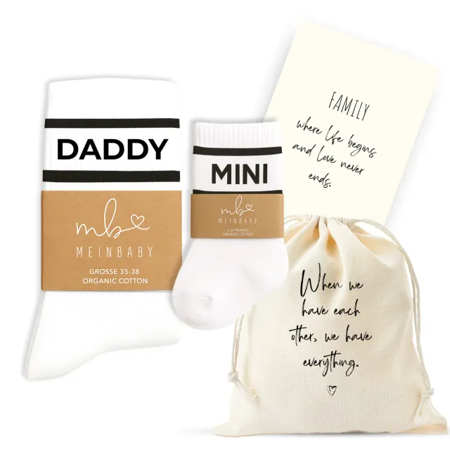 MeinBaby123 Retro-Socken Daddy & Mini Set Tennissocken Bio