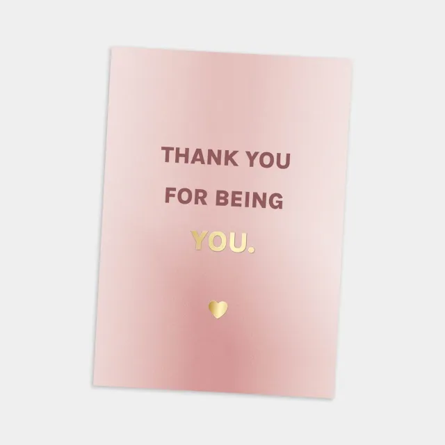MINTKIND Thank you for being you Postkarte Rosé Goldfolie