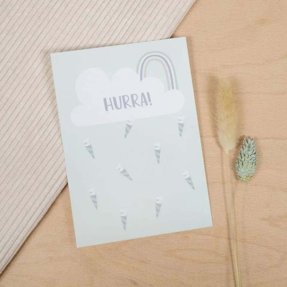 MINTKIND Postkarte Hurra Mint DIN A6 300g