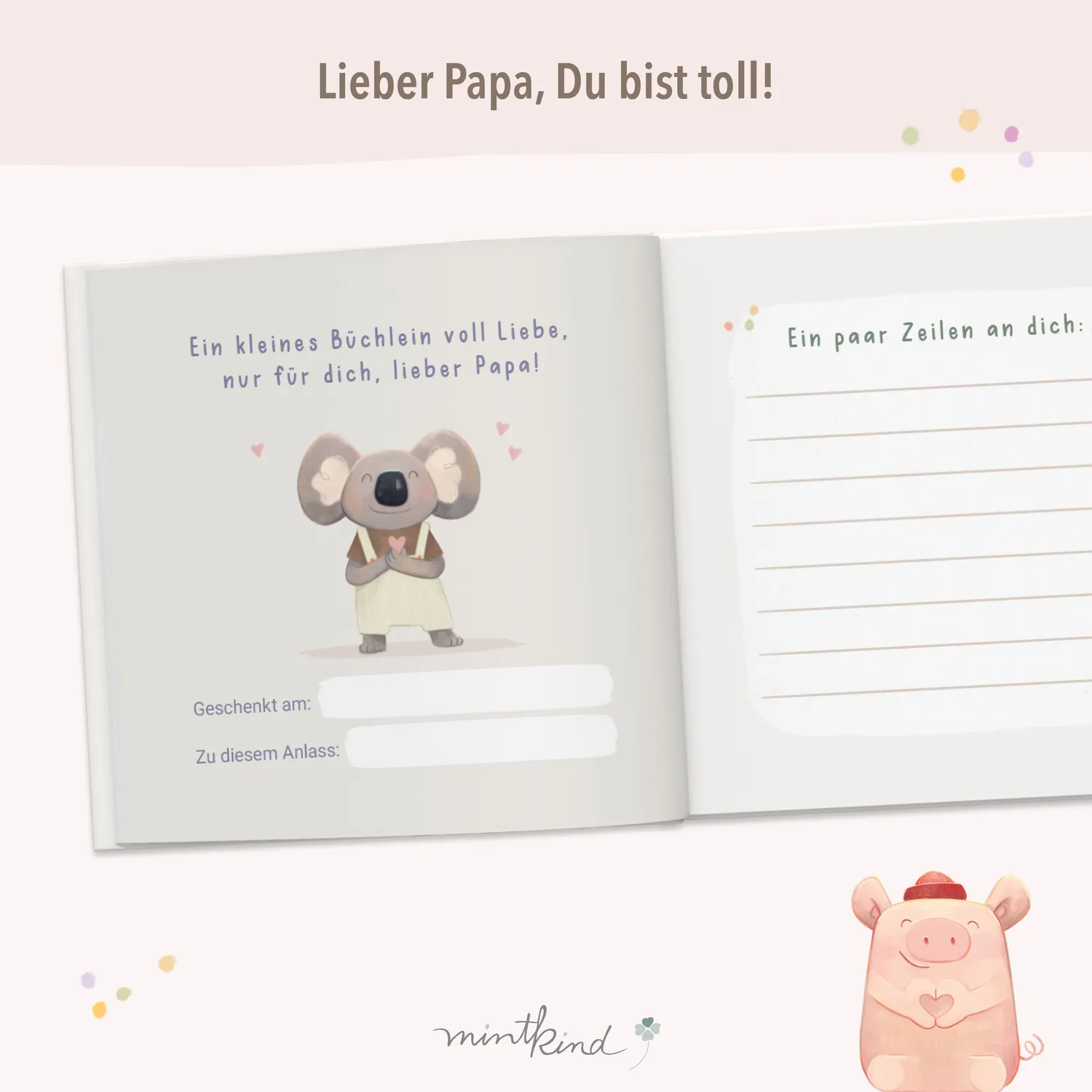 MINTKIND Geschenkbuch Papa du bist toll Ausfüllbuch Papa