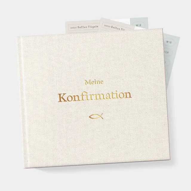 MINTKIND Meine Konfirmation Gästebuch Leinen Beige 72 Seiten