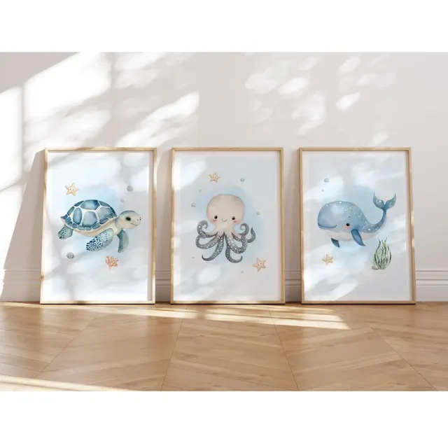 MeinBaby123 Unterwasserwelt Poster 3er Set A4