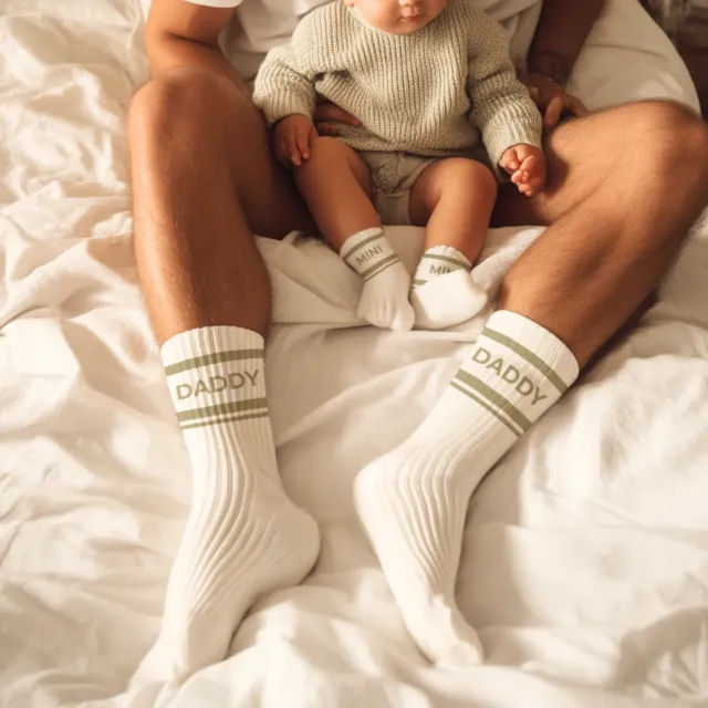 MeinBaby123 Daddy & Mini Retro-Socken Set beige Bio-Baumwolle