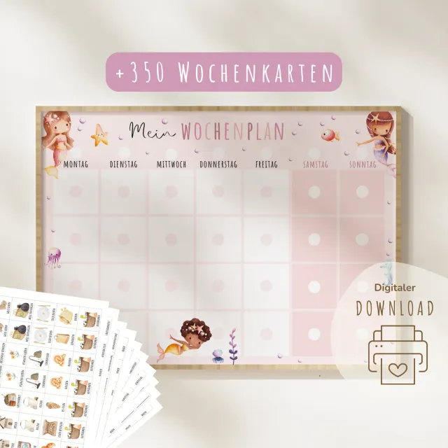 MeinBaby123 Wochenplan Meerjungfrauen PDF Ausdrucken