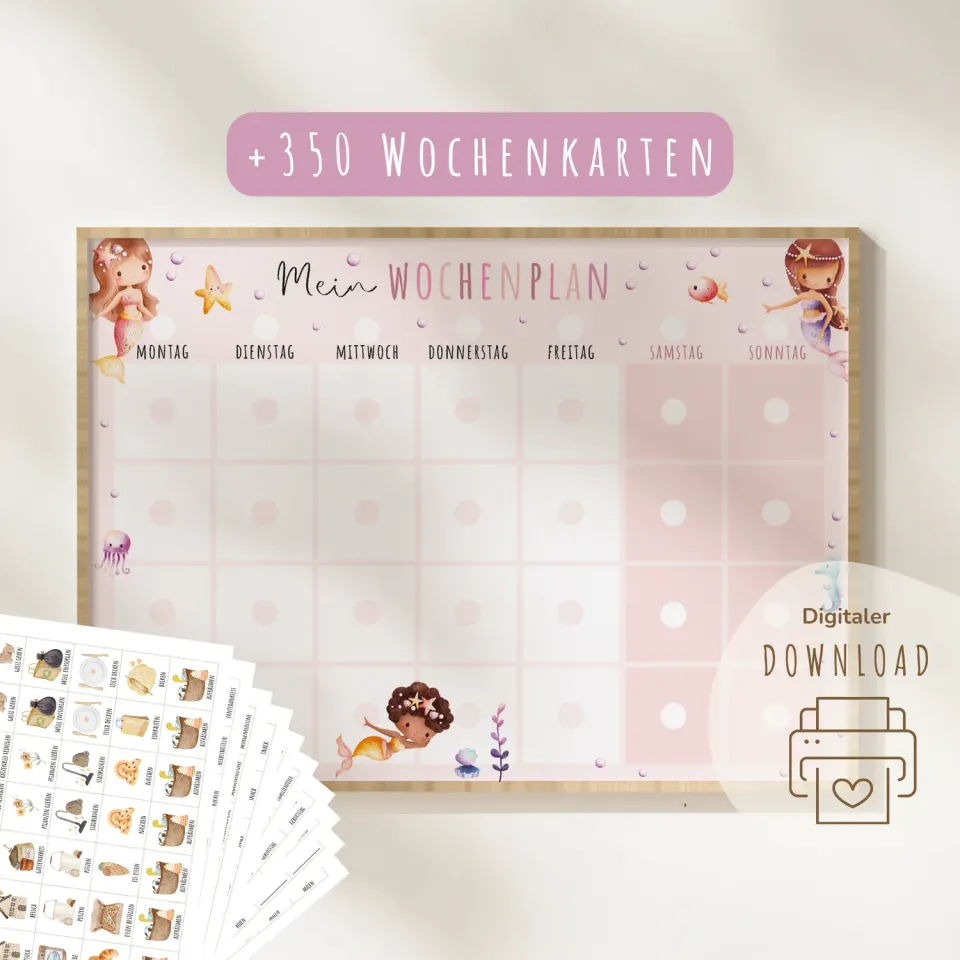 MeinBaby123 Wochenplan Meerjungfrauen PDF Ausdrucken
