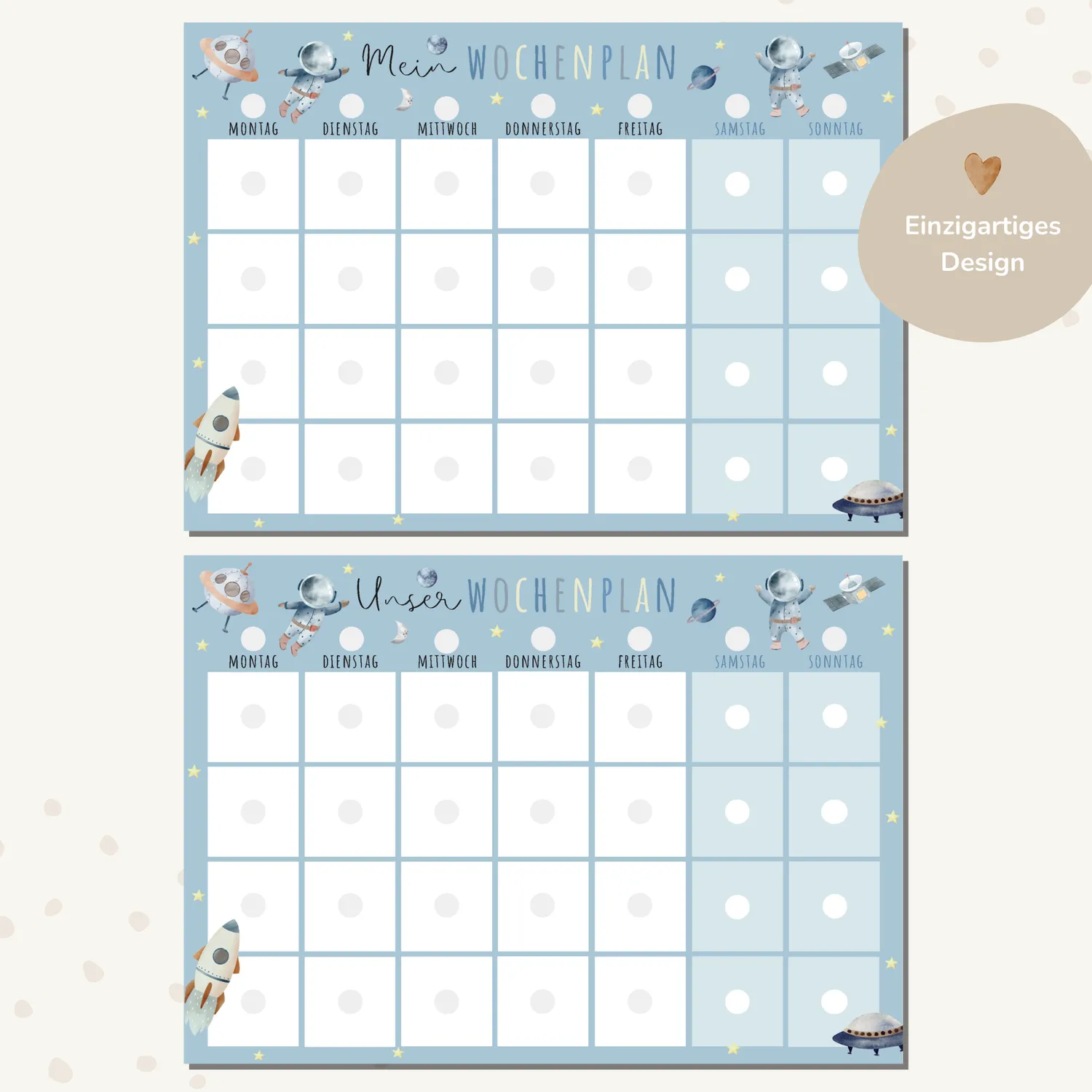 MeinBaby123 Astronauten Wochenplan Kinder PDF