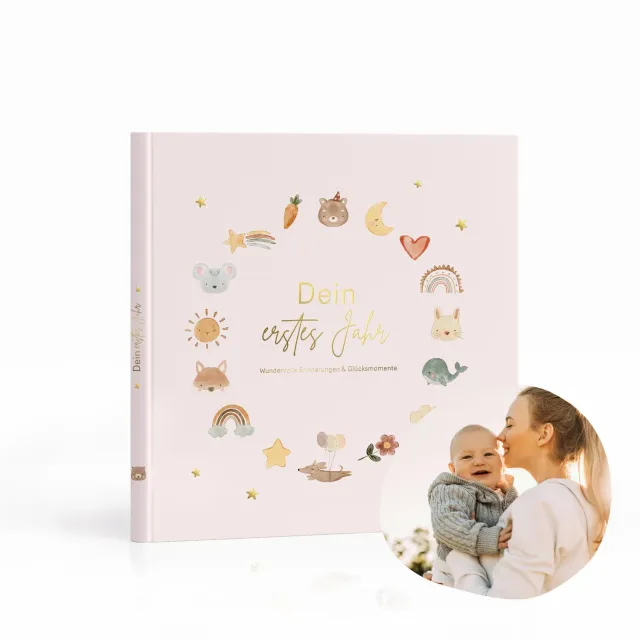 MeinBaby123 Dein erstes Jahr Babyalbum rosa 136 Seiten