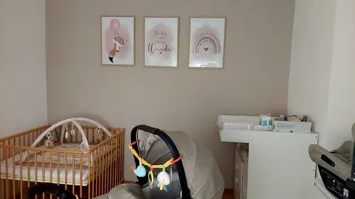 MeinBaby123 Kinderzimmerposter Fuchs Rosa A2 3er-Set matt