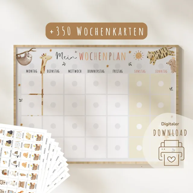 MeinBaby123 Montessori Wochenplan zum Ausdrucken Boho