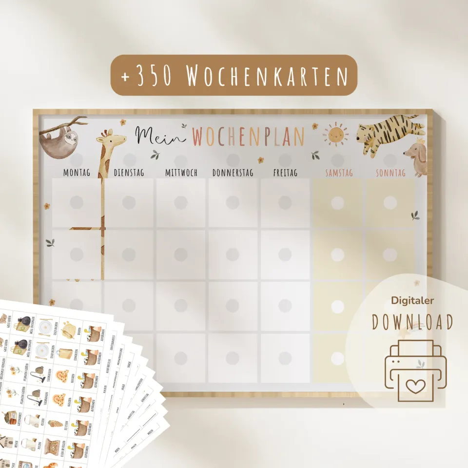 MeinBaby123 Montessori Wochenplan zum Ausdrucken Boho