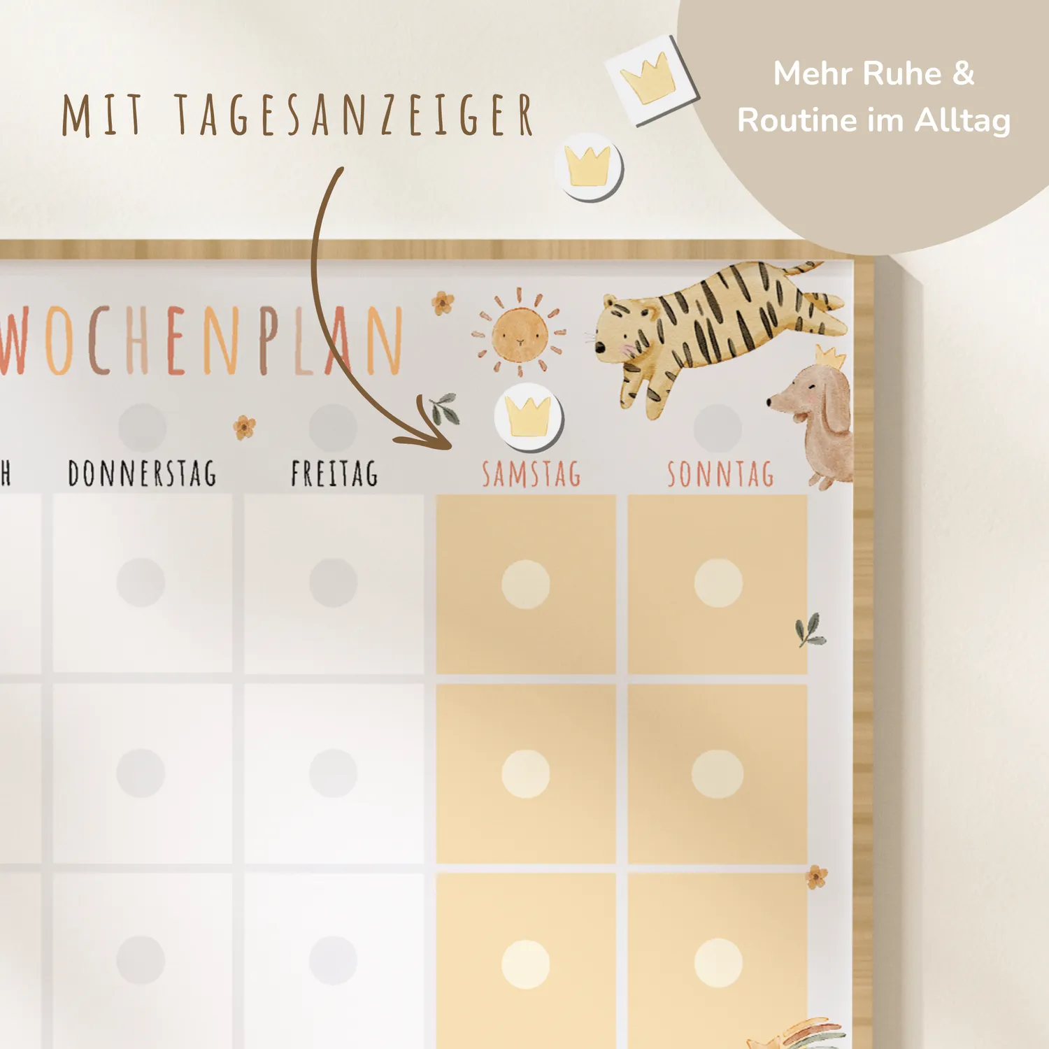 MeinBaby123 Wochenplan Montessori Boho PDF Kinder Ausdruck