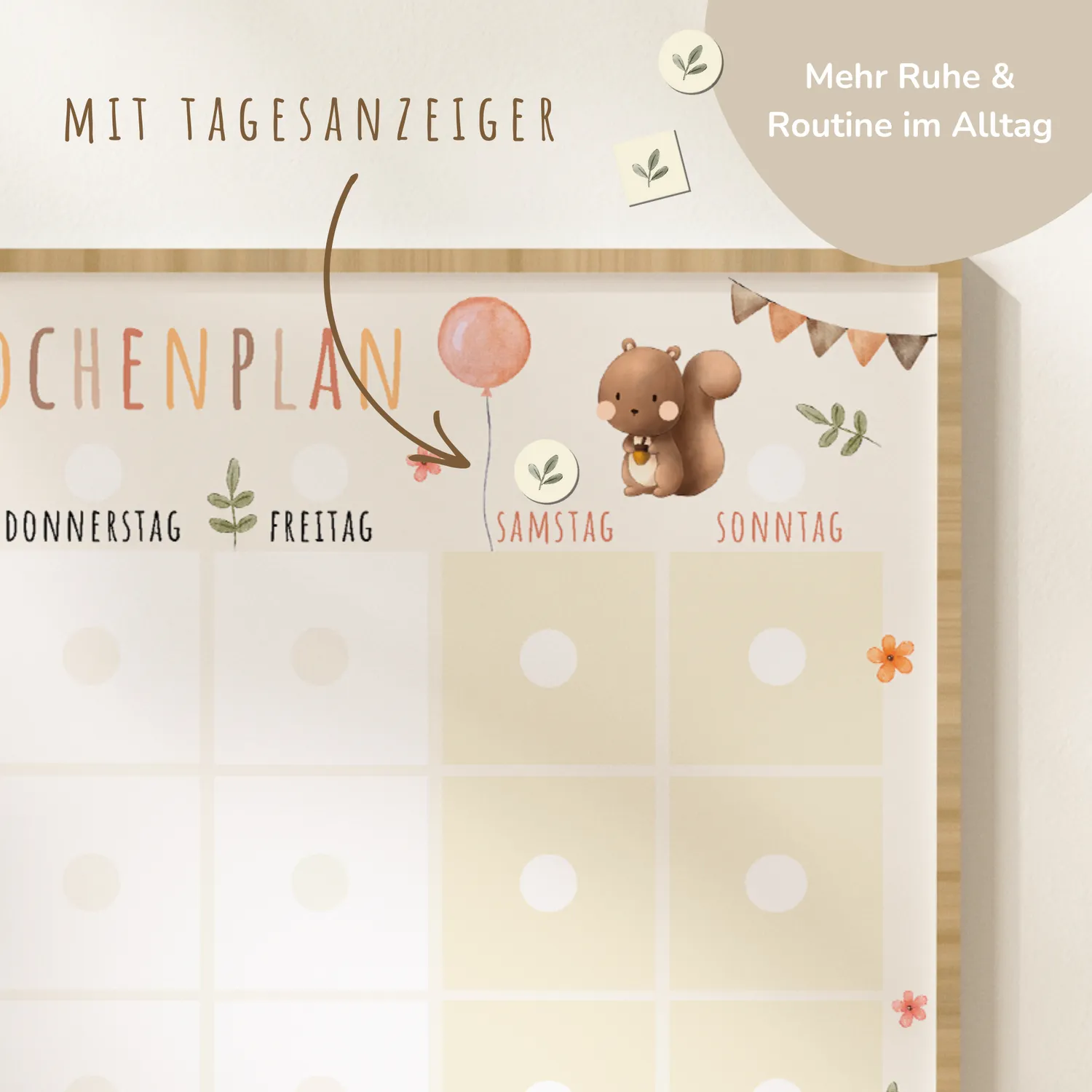 MeinBaby123 Montessori Wochenplan Stundenplan Süße Tiere PDF