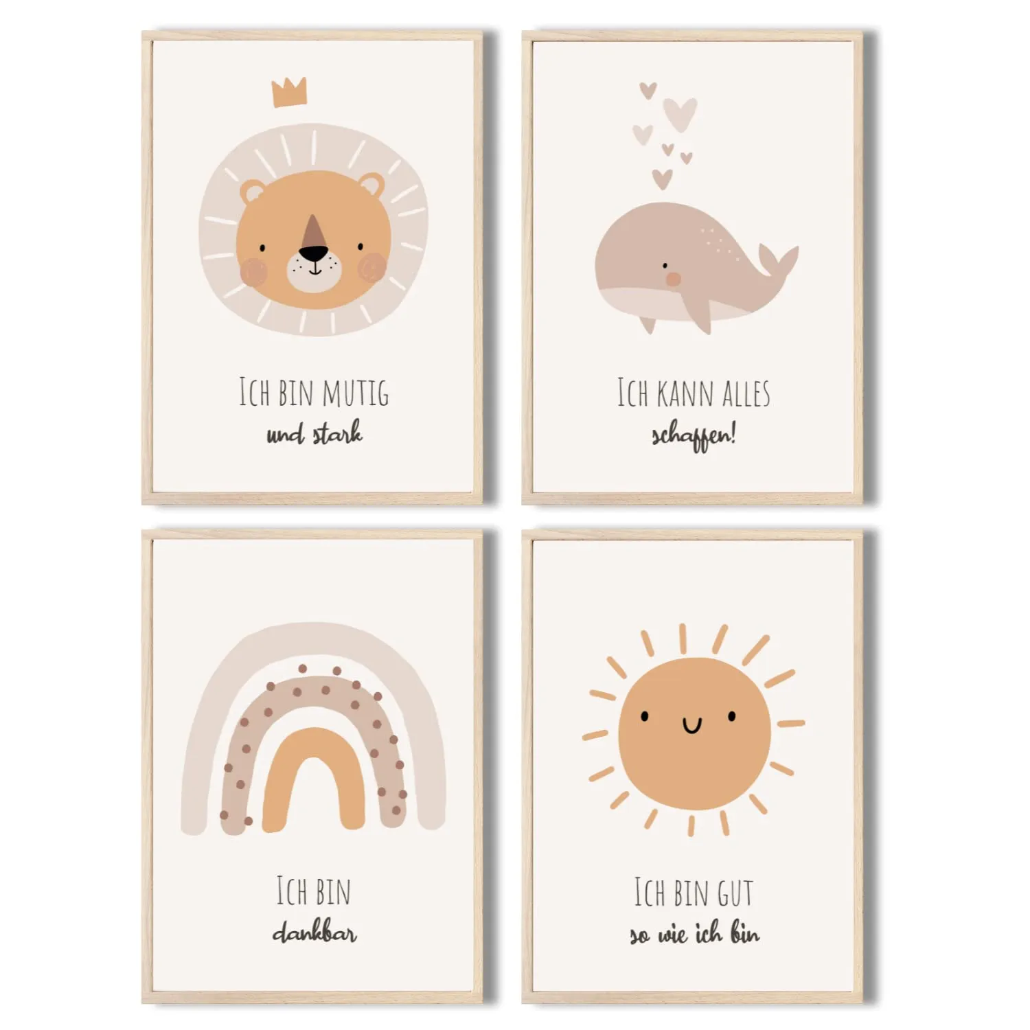 MeinBaby123 Kinderzimmerposter Affirmationen A4 4er Set