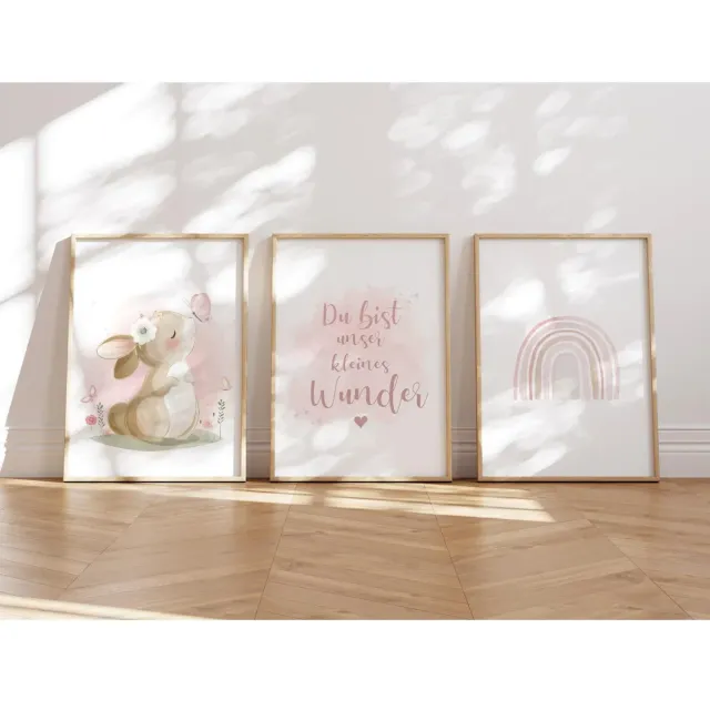 MeinBaby123 Hase Poster 3er Set A4 matt