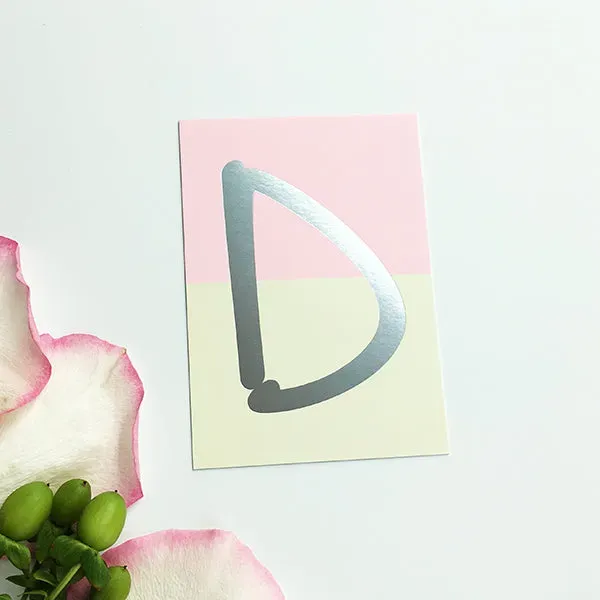 MINTKIND Mini-Kärtchen D Karte Silber-Pastell A7 Glitzer