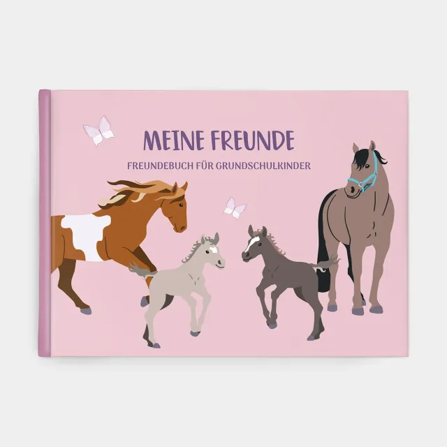 MINTKIND Freundebuch Schule Pferde Rosa 96 Seiten