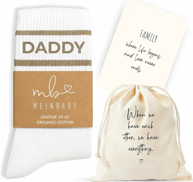 MeinBaby123 Daddy Retro-Socken Beige 39-42 Bio-Baumwolle Paar