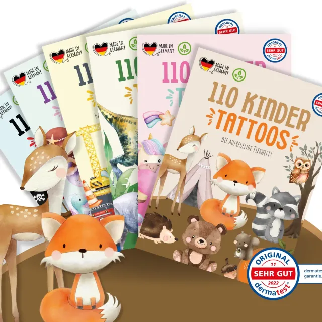 MeinBaby123 Mix Motive Kinder Tattoos 6er Set 660 Stück