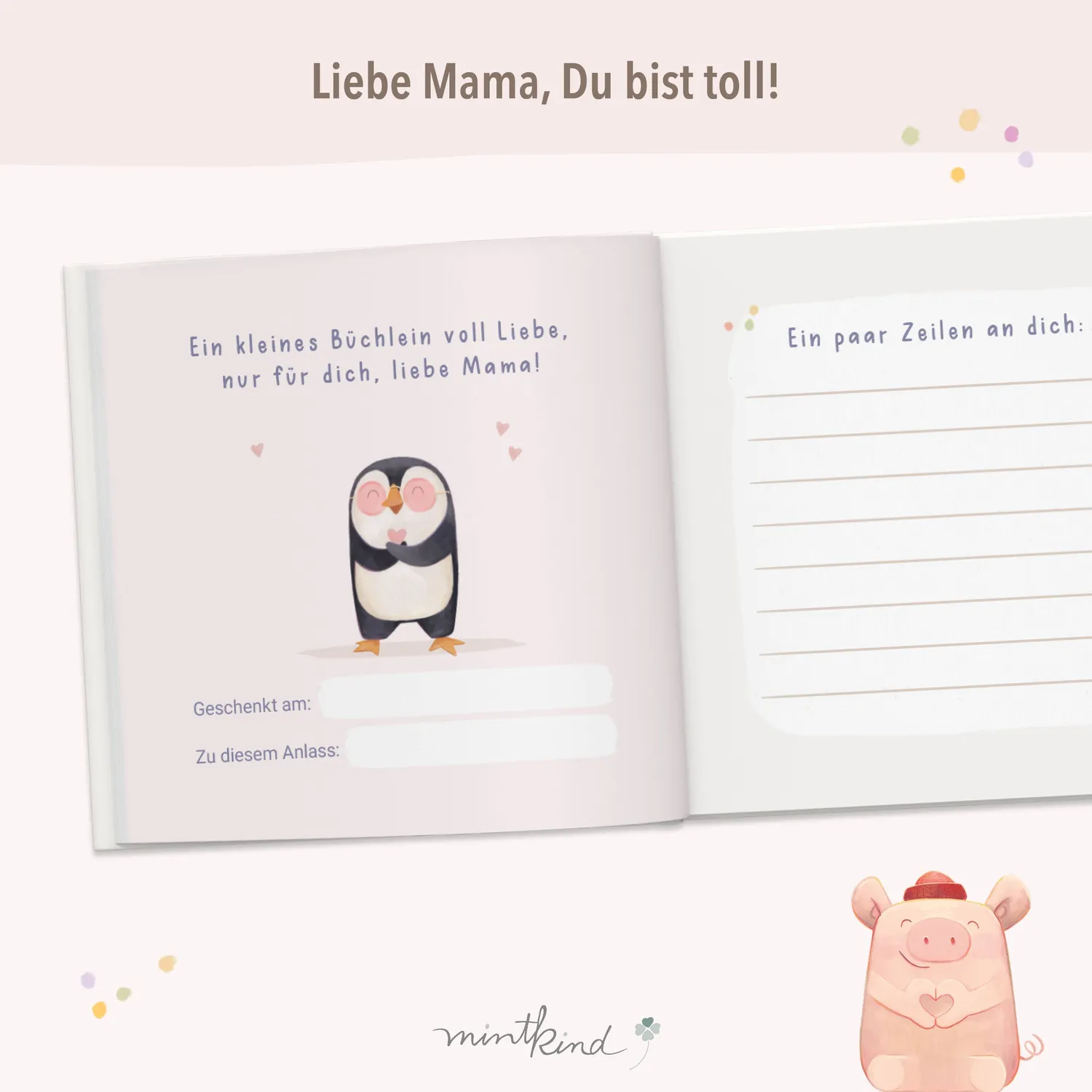 MINTKIND Mama du bist toll Geschenkbuch zum Ausfüllen Kinder