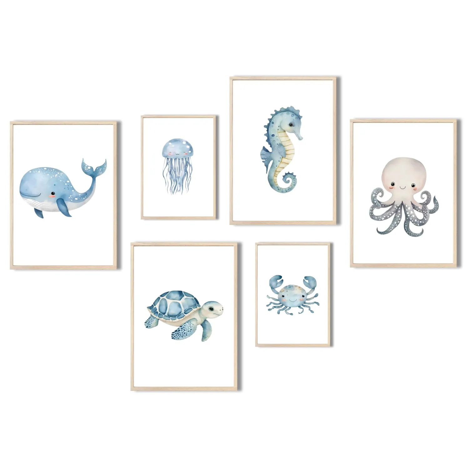 MeinBaby123 Unterwasserwelt Poster 6er Set A4 & A5 matt