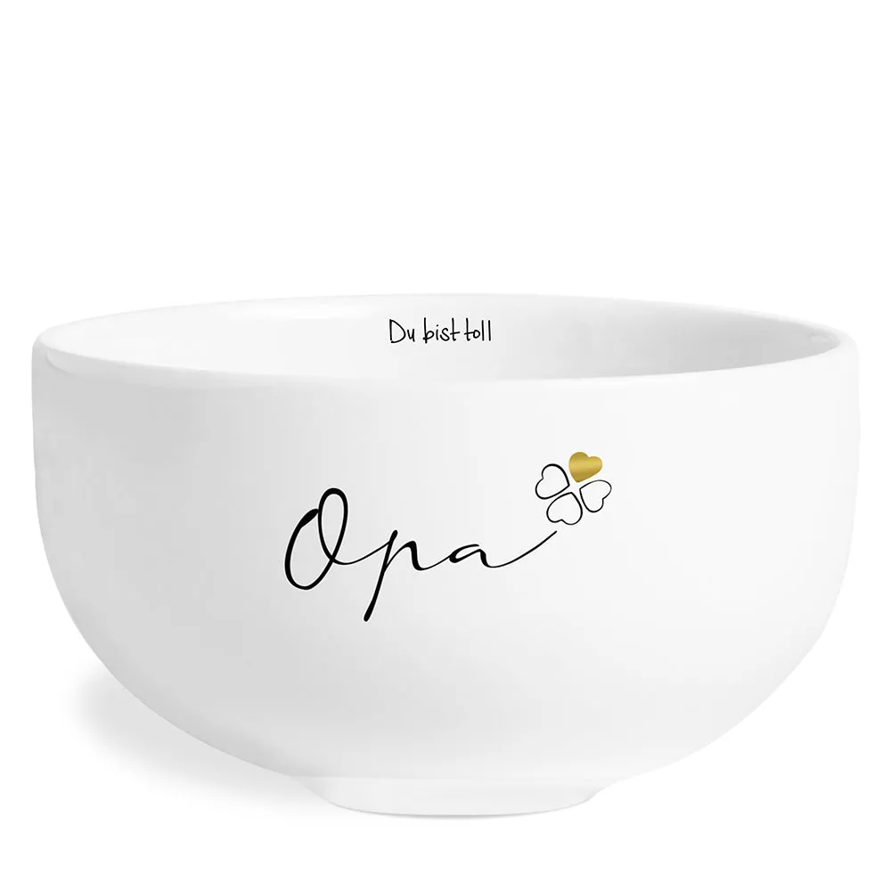 MINTKIND Opa-du bist toll Schüssel Porzellan 12 cm Echtgold