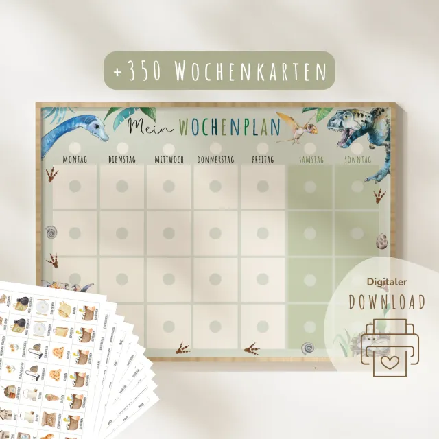 MeinBaby123 Dino Wochenplan Kinder zum Ausdrucken