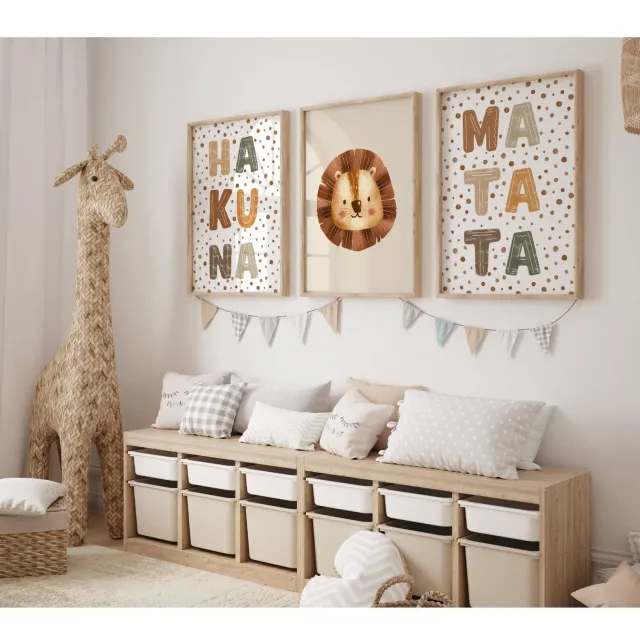 MeinBaby123 Hakuna Matata Kinderzimmerposter 3er Set A2